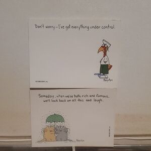 Funny Cartoon Postnote - Green, Orange, Gray Illustrations